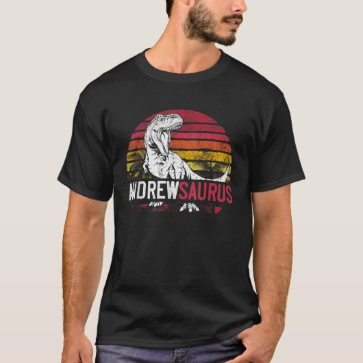 Andrew Saurus Funny Personalisiert Dinosaur T Rex T-Shirt (Vorderseite)