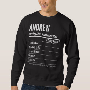 Andrew Serving Size Nutrition Label Calories Sweatshirt