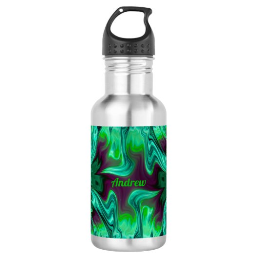 ANDREW ~ Shades Green und Lila ~ Edelstahlflasche (Vorderseite)