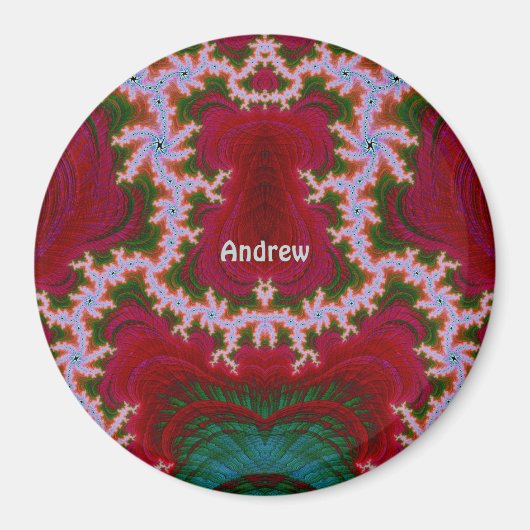 ANDREW ~ Shades of White, Green, Red Christmas ~ Magnet (Vorne)
