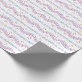 Andrew Stripe Pink und blau Geschenkpapier (Ecke)