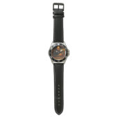 Andrew Tate Stainless Steel Black Leather Watch Armbanduhr (Flach)