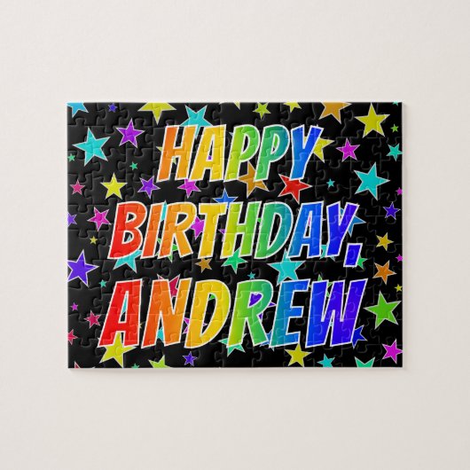 "ANDREW" Vorname, Spaß "GLÜCKLICHER GEBURTSTAG" Puzzle (Horizontal)