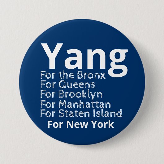 Andrew Yang für Bürgermeister Button (Vorderseite)