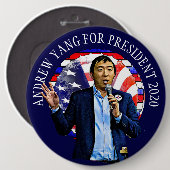 Andrew Yang für die US-Präsidentschaftswahl 2020 Button (Vorne & Hinten)