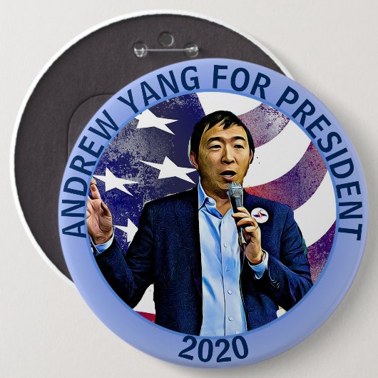Andrew Yang für Präsident 2020 Unterstützung Polit Button (Vorne & Hinten)