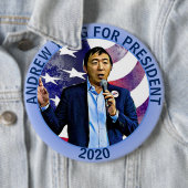 Andrew Yang für Präsident 2020 Unterstützung Polit Button (Beispiel)