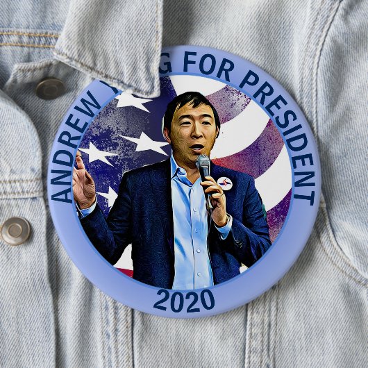 Andrew Yang für Präsident 2020 Unterstützung Polit Button (Beispiel)