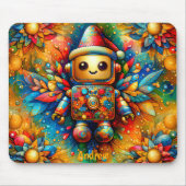 ANDREW ~ Zany ROBOT Weihnachten Mousepad (Vorne)