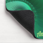 ANDREW ~ Zany Shades of Green Fraktal Pattern Mousepad (Ecke)