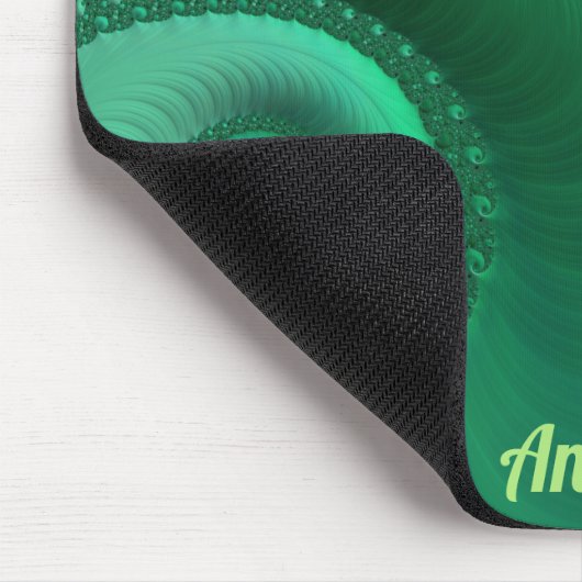 ANDREW ~ Zany Shades of Green Fraktal Pattern Mousepad (Ecke)