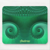 ANDREW ~ Zany Shades of Green Fraktal Pattern Mousepad (Vorne)