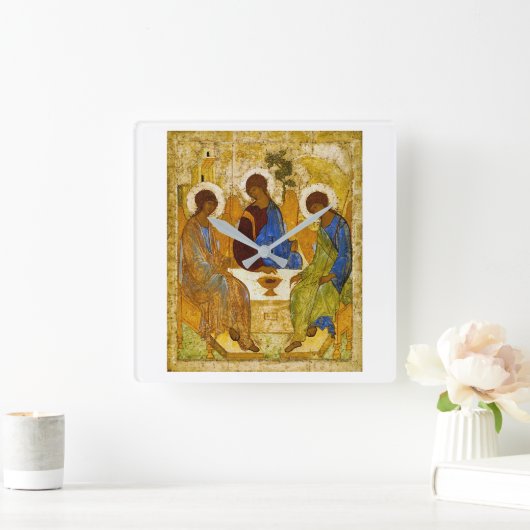 Andrey Rublev , “ Holy Trinity ” Quadratische Wanduhr (Zuhause)