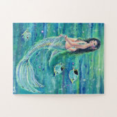 Andrina Meerjungfrau mit Angelfischpuzzle von Rene Puzzle (Horizontal)