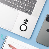 Androgyne Gender Symbol Aufkleber (Laptop mit iPhone)