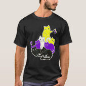 Androgyne, nicht binäre Katzen Flag Geschlecht Ide T-Shirt (Vorderseite)