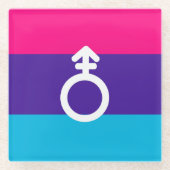 Androgyner Stolz Glasuntersetzer (Vorderseite)