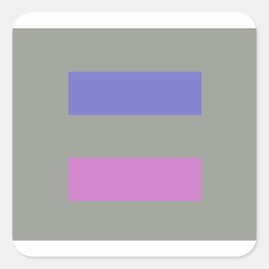 androgynisch quadratischer aufkleber (Vorderseite)