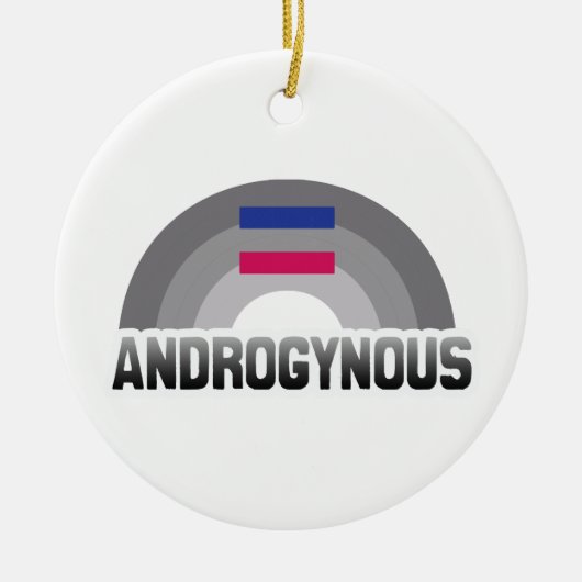 ANDROGYNISCHER REGENBOGEN KERAMIKORNAMENT (Vorne)