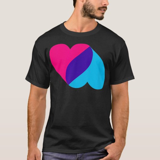 Androgynous Double Heart androgyne color pride T-Shirt (Vorderseite)