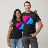 Androgynous Double Heart androgyne color pride T-Shirt (Unisex)