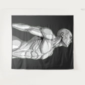 Android Anatomy: Cyborg Wall Tapestry Wandteppich (Vorderseite (Horizontal))