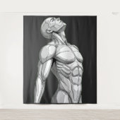 Android Anatomy: Cyborg Wall Tapestry Wandteppich (Vorderseite)