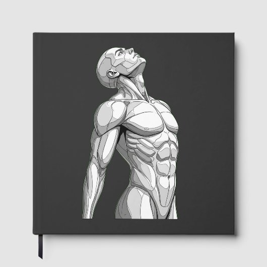 Android Anatomy: Futuristic Cyborg Foil Guestbook Gästebuch (Vorderseite)