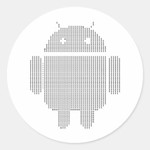 Android - Ascii schwarz Runder Aufkleber