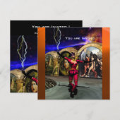 ANDROID BALLET, Red Orange Blue Science Fiction Einladung (Vorne/Hinten)