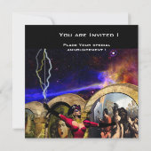 ANDROID BALLET, Rosa blaue Science Fiction Einladung (Rückseite)