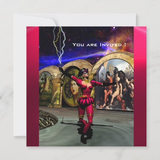 ANDROID BALLET, Rosa blaue Science Fiction Einladung (Vorderseite)