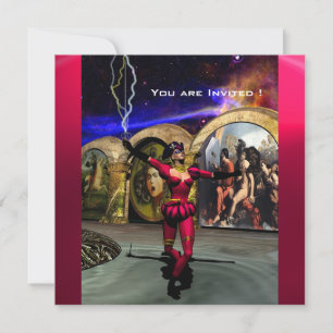 ANDROID BALLET, Rosa blaue Science Fiction Einladung