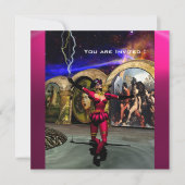 ANDROID BALLET, Rosa blaue Science Fiction Einladung (Vorderseite)