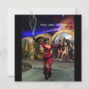 ANDROID BALLET, Schwarz-Blau-Science Fiction Einladung