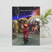 ANDROID BALLET, Schwarz-Blau-Science Fiction Einladung (Stehend Vorderseite)