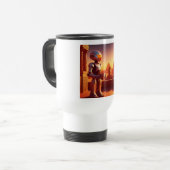 Android Drinking Coffee Looking At Pyramids Reisebecher (Vorderseite Links)