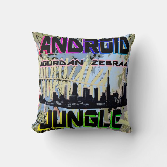 Android-Dschungel Berühmtes MixTape-Pillow 16"x16 Kissen (Vorderseite)