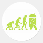 Android-Evolution Runder Aufkleber (Vorderseite)