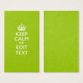 Android Green Behalte Ruhe und Ihren Text (Vorne & Hinten)