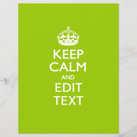 Android Green Behalte Ruhe und Ihren Text Flyer (Vorne)
