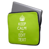 Android Green Behalte Ruhe und Ihren Text Laptopschutzhülle (Vorderseite Links)