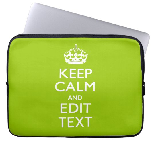 Android Green Behalte Ruhe und Ihren Text Laptopschutzhülle (Vorderseite)