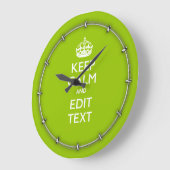 Android Green Keep Calm Have Your Text Große Wanduhr (Winkel)