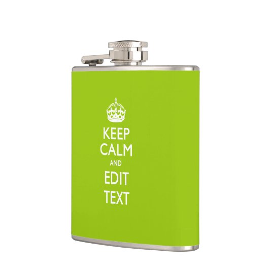 Android Green Style Behalte Ruhe und Ihren Text Flachmann (Links)