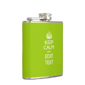 Android Green Style Behalte Ruhe und Ihren Text Flachmann (Rechts)