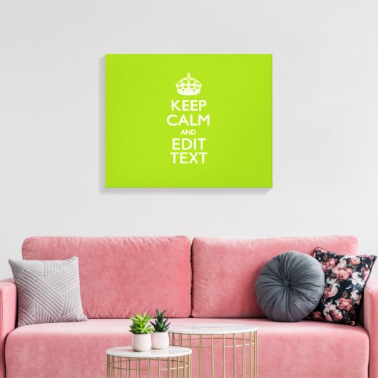 Android Green Style Behalte Ruhe und Ihren Text Leinwanddruck (Insitu (Wohnzimmer))