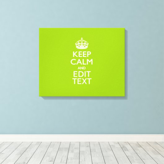 Android Green Style Behalte Ruhe und Ihren Text Leinwanddruck (Insitu (Holzboden))