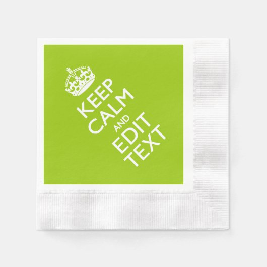Android Green Style Behalte Ruhe und Ihren Text Serviette (Vorderseite)