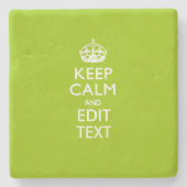 Android Green Style Behalte Ruhe und Ihren Text Steinuntersetzer (Vorderseite)